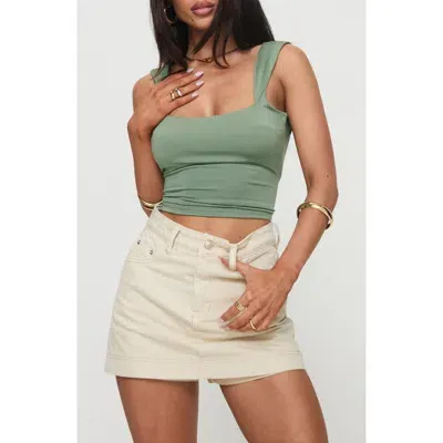 Princess Polly Imelda Open Back Crop Tank In Green