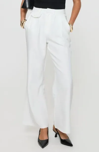 Princess Polly Jazzar Pleated Wide Leg Pants In White