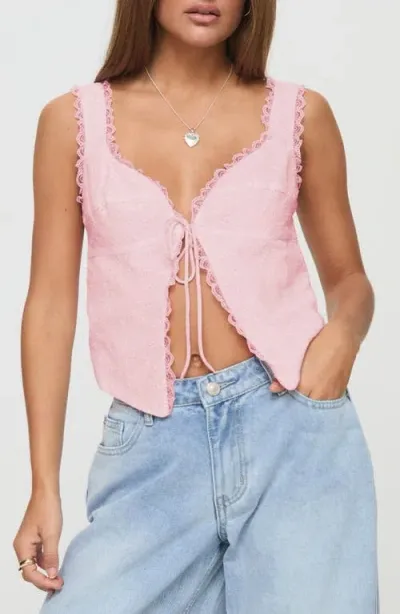 Princess Polly Merrelle Broderie Anglaise Crop Top In Pink