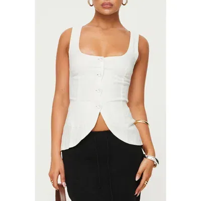 Princess Polly Spirito Square Neck Vest In White