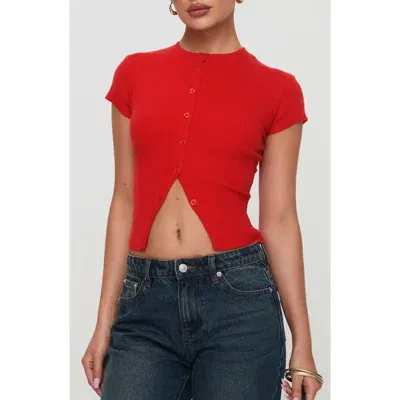 Princess Polly Suzu Split Hem Top In Red