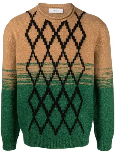 Pringle Of Scotland Argle-knit Crew-neck Jumper In Vicuna