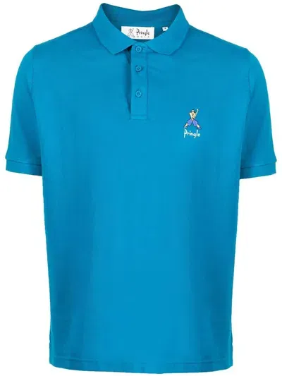 Pringle Of Scotland Geometric George Golf Polo Shirt In Blau