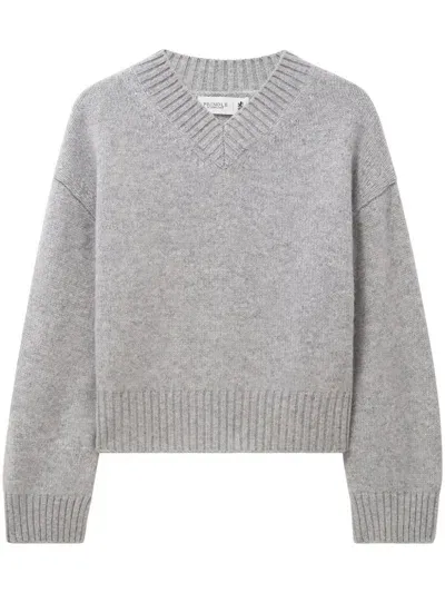 Pringle Of Scotland V-neck Cashmere Sweater In Grey