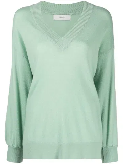 Pringle Of Scotland V-neck Long Sleeve Jumper In Aniseed_green