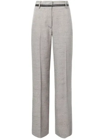 Proenza Schouler Aiden Linen Trousers In Grey