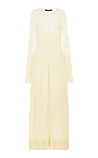 Proenza Schouler Anneliese Sheer Organza Maxi Dress In Off-white