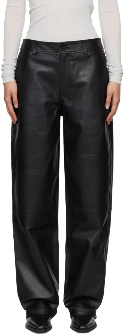 Proenza Schouler Black  White Label Smyth Leather Pants In 001 Black