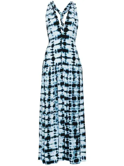 Proenza Schouler Simone Tie-dye Midi Dress In Blau