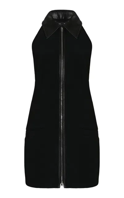 Proenza Schouler Emi Zipped Suiting Mini Dress In Black