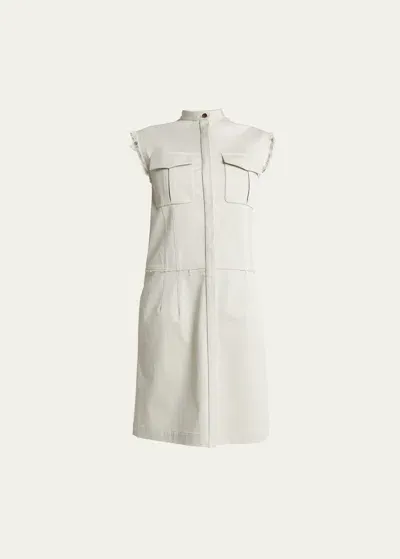 Proenza Schouler Erica Cotton Twill Suiting Mini Dress In Wheat