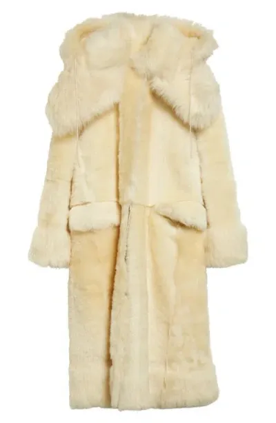 Proenza Schouler Fiona Genuine Shearling Coat In Cream