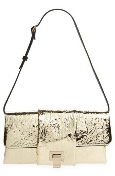 Proenza Schouler Flip Metallic-effect Leather Shoulder Bag In Gold