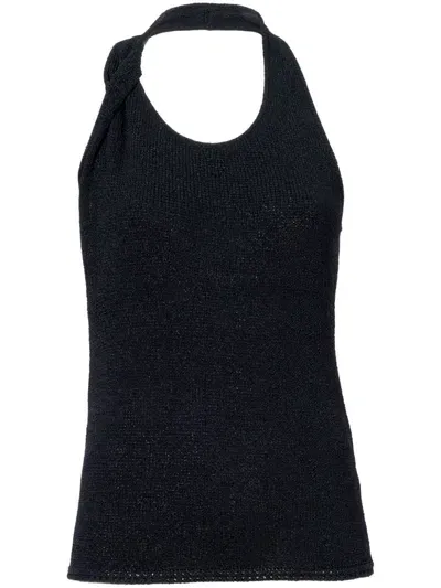 Proenza Schouler Knitted Halterneck Top In Black