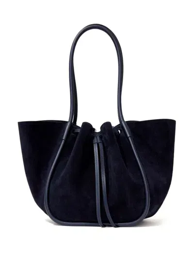 Proenza Schouler Large Ruched Tote Bag In Blue