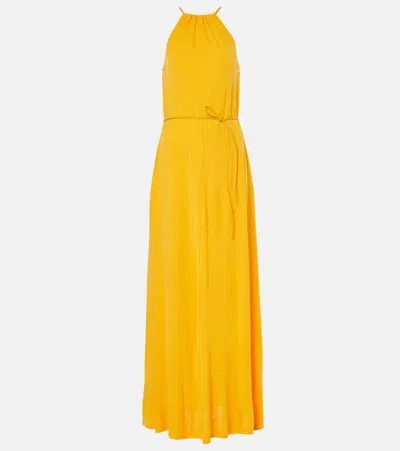 Proenza Schouler Lenny Belted Jersey Maxi Dress In Yellow