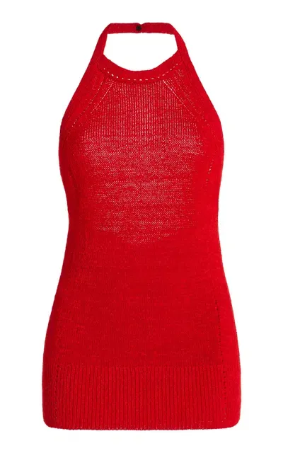 Proenza Schouler Leona Knit Halter Top In Red