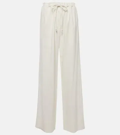 Proenza Schouler Linen-blend Wide-leg Pants In White