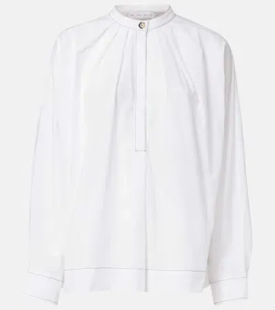 Proenza Schouler Pleated Cotton Poplin Shirt In White