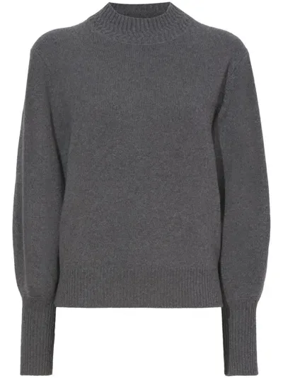 Proenza Schouler Ribbed-knit Balloon-sleeves Jumper In Gray