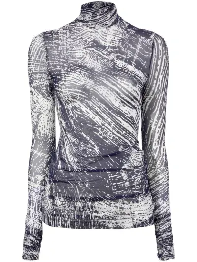 Proenza Schouler Rio Printed Jersey Top In Concrete