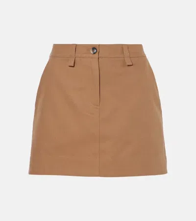 Proenza Schouler Silas Cotton-blend Gabardine Miniskirt In Brown