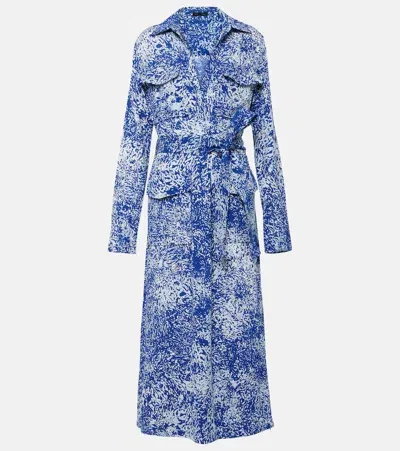 Proenza Schouler Vanessa Printed Shirt Dress In Blue