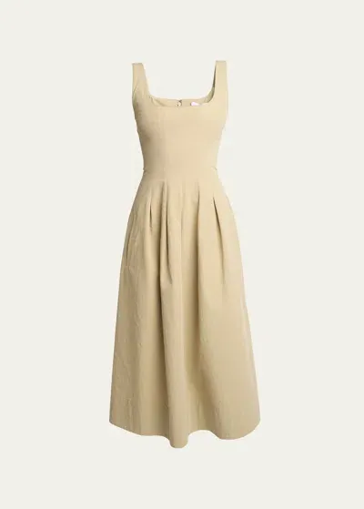 Proenza Schouler White Label Allen A-line Midi Dress In Khaki