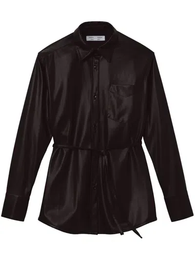 Proenza Schouler White Label Faux-leather Shirt Jacket In Schwarz