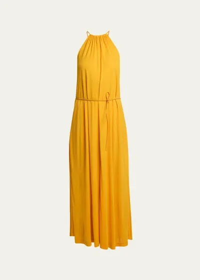 Proenza Schouler White Label Lenny Halter Maxi Dress In Marigold