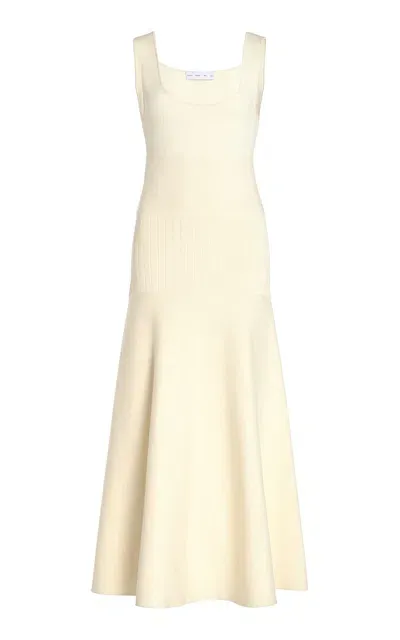 Proenza Schouler White Label Lucia Soufflé-knit Midi Dress In White