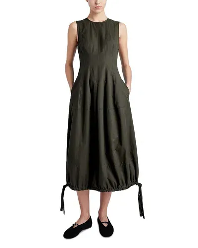 Proenza Schouler White Label Marley Bubble Hem Dress In Dark Fern