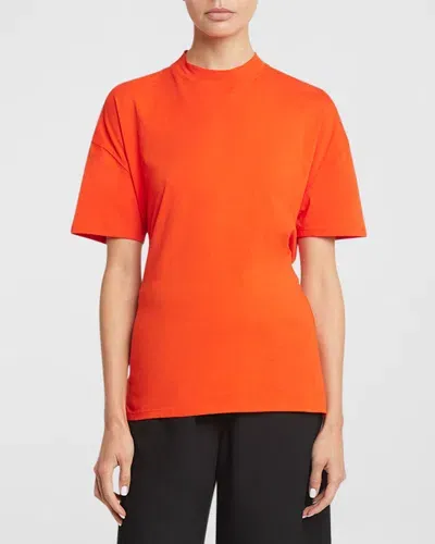 Proenza Schouler White Label Mira Gathered Short-sleeve T-shirt In Poppy