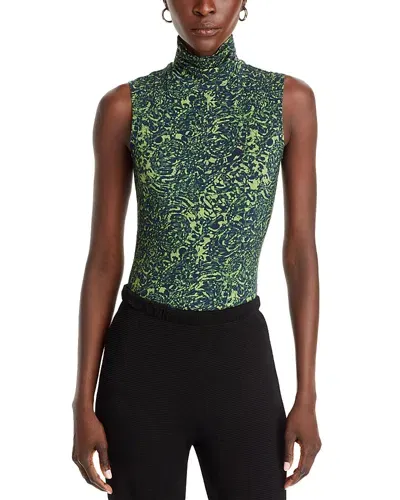 Proenza Schouler White Label Proenza Shouler White Label Ines Shadow Print Top In Dark Navy/olive