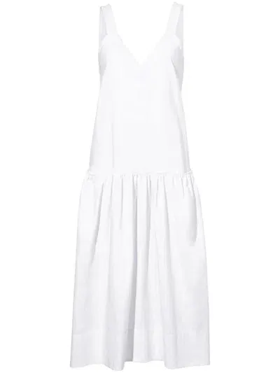 Proenza Schouler White Label Sasha V-neck Midi Dress In White