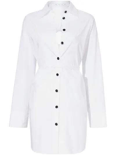 Proenza Schouler White Label Soft Poplin Button Down Dress In White