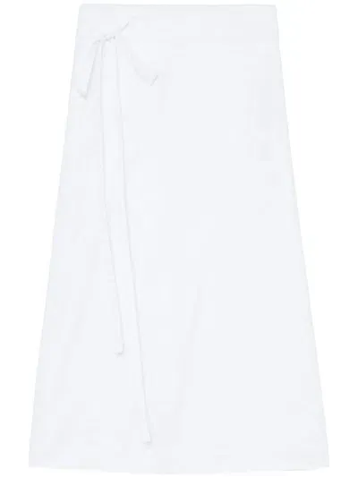 Proenza Schouler White Label Soft Poplin Wrap Skirt In White