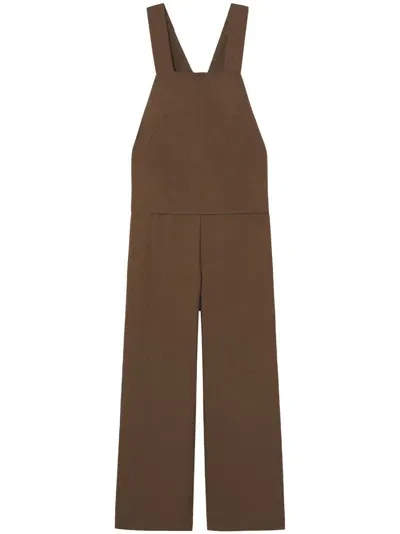 Proenza Schouler White Label Wide-leg Cropped Jumpsuit In Brown