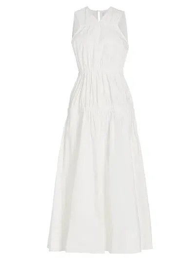 Proenza Schouler White Label Libby Tiered Gathered Cotton-poplin Maxi Dress In Off White