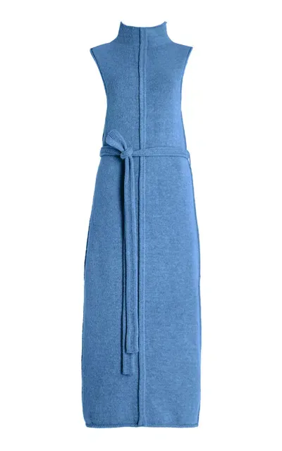 Proenza Schouler White Label Zola Knit Wool-blend Midi Dress In Blue