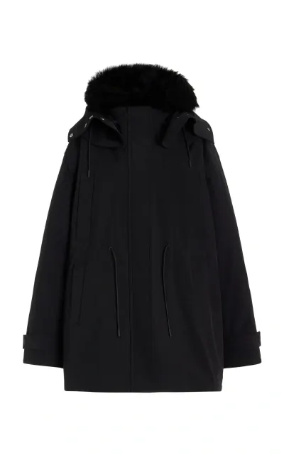 Proenza Schouler Wilder Shearling-lined Parka Coat In Black