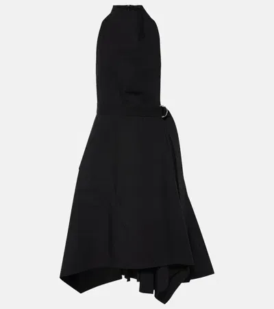 Proenza Schouler Yoko Cotton-blend Poplin Wrap Dress In Black