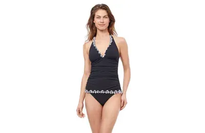 Profile By Gottex Enya Halter Tankini Swim Top In Black