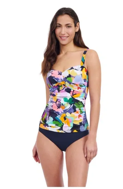 Profile By Gottex Holi D Cup Underwire Crisscross Tankini In Multi