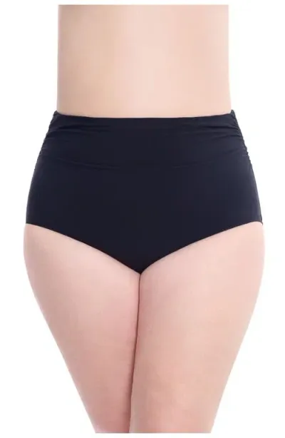 Profile By Gottex Tutti Frutti Full Figure High Waist Bottom In Black