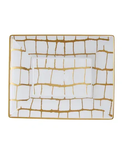 Prouna Alligator Vide Poche Jewelry Tray In Gold