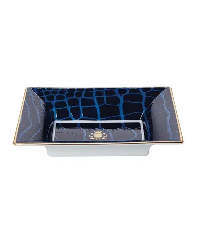 Prouna Alligator Vide Poche Jewelry Tray In Sapphire