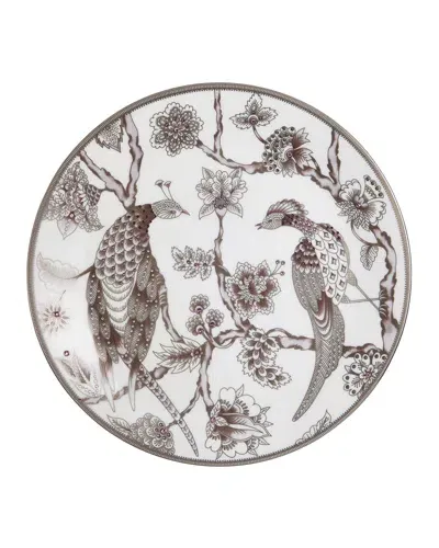 Prouna Pavo Decorative Plate In Platinum