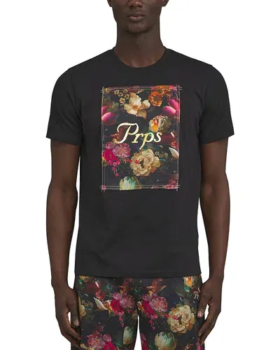 Prps Gold Finch Floral Graphic Tee In Black