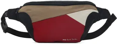 Ps By Paul Smith Black Colorblock Belt Bag In 79 Blacks